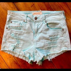Altar’D State cropped jeans shorts, turquoise, size 27/5 (J1000)